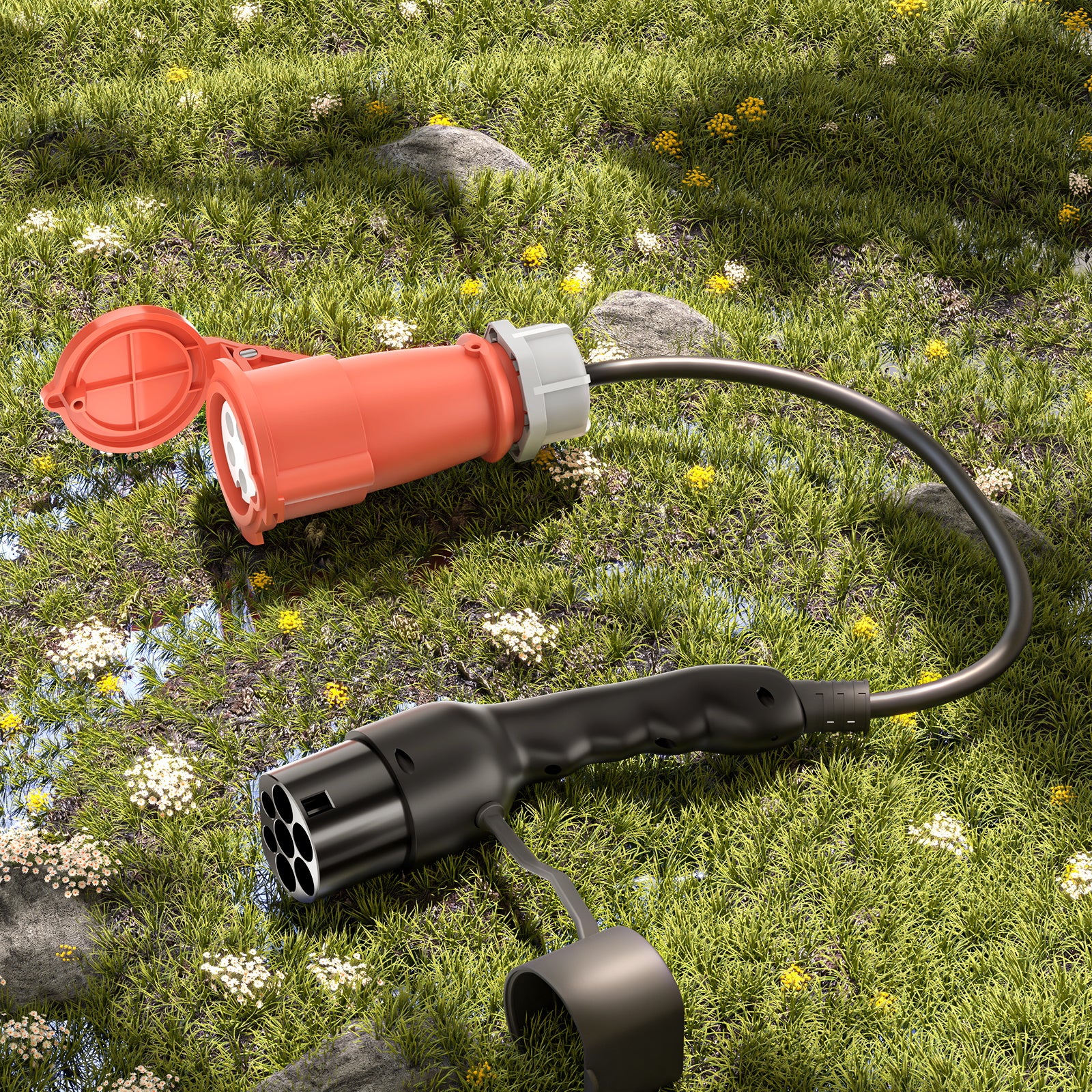 Typ2 Stecker auf CEE16A/CEE32A Buchse, Adapter für 11KW/22KW EV-Ladegerät zur Stromaufnahme von der Ladestation