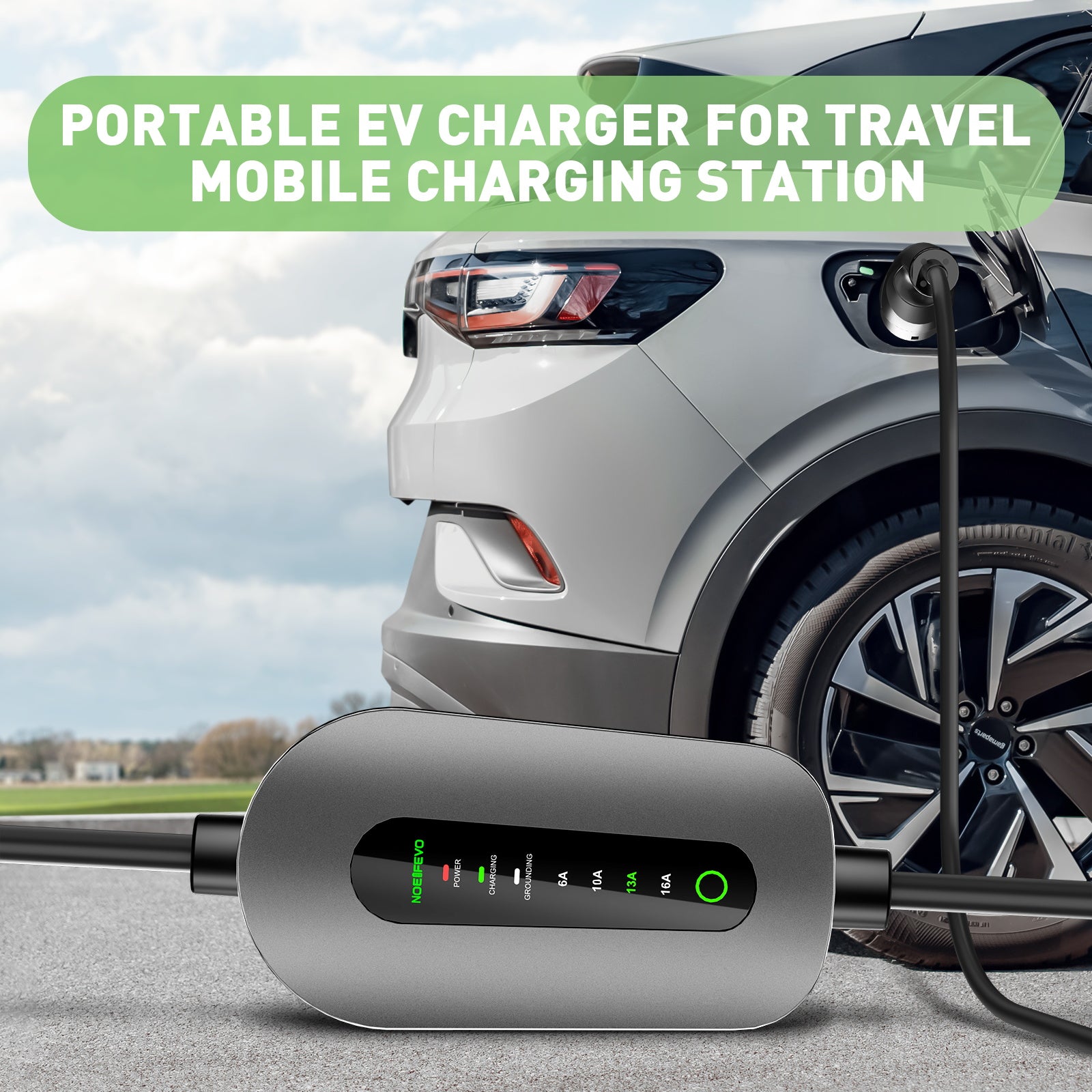 NOEIFEVO EV Wallbox 11kW, Mobile Ladestation 3-Phasen 400V (6-16A einstellbar), Type 2 Ladekabel mit EU-Reiseadapter (CEE32/CEE16A/Schuko/Type2 Stecker), für Model Y/3, ID.3/4/5, MG4, EX30, Zoe und andere PHEV/EV.