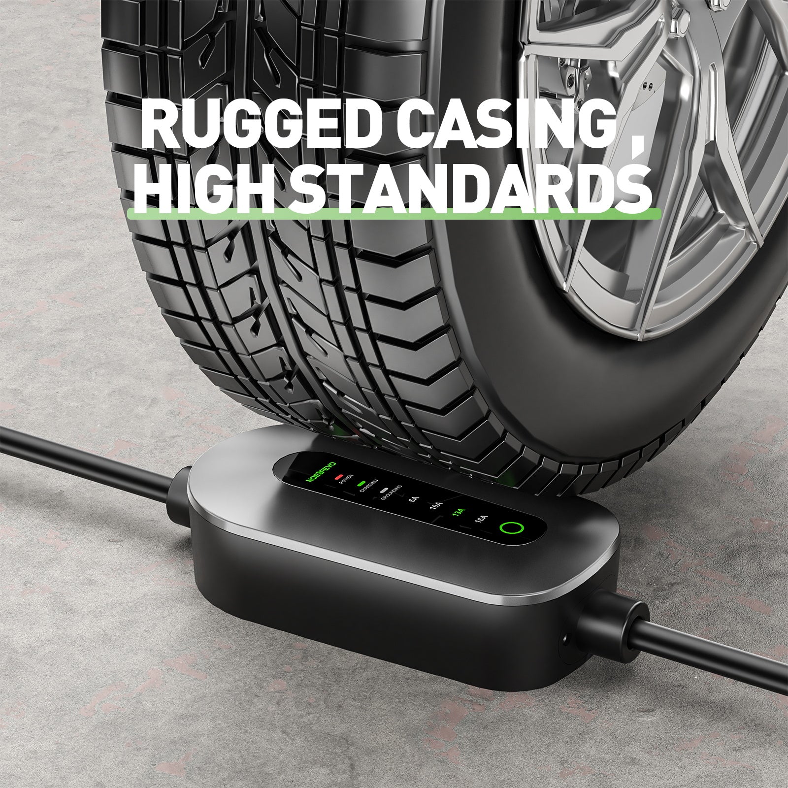 NOEIFEVO EV Wallbox 11kW, Mobile Ladestation 3-Phasen 400V (6-16A einstellbar), Type 2 Ladekabel mit EU-Reiseadapter (CEE32/CEE16A/Schuko/Type2 Stecker), für Model Y/3, ID.3/4/5, MG4, EX30, Zoe und andere PHEV/EV.