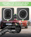 NOEIFEVO 11kW 3-Phasen Typ2 Mobile Wallbox mit EU-Reiseadapter (CEE32/CEE16A/Schuko/Type2 Stecker), 6-16 A Einstellbarer Ladestrom, 1-10 Stunden Verzögerungs-Ladung, CEE 16A auf Typ2 Tragbarer EV-Ladegerät Für alle Typ2 EV & PHEV