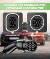 NOEIFEVO Typ2 Mobile Wallbox/Ladestation 11 kW 3-Phasen, 8-16 A Einstellbarer Ladestrom, 1-12 Stunden Verzögerungs-Ladung, CEE 16A auf Typ2 Tragbarer EV-Ladegerät mit 5m Ladekabel, Für alle Typ2 EV & PHEV