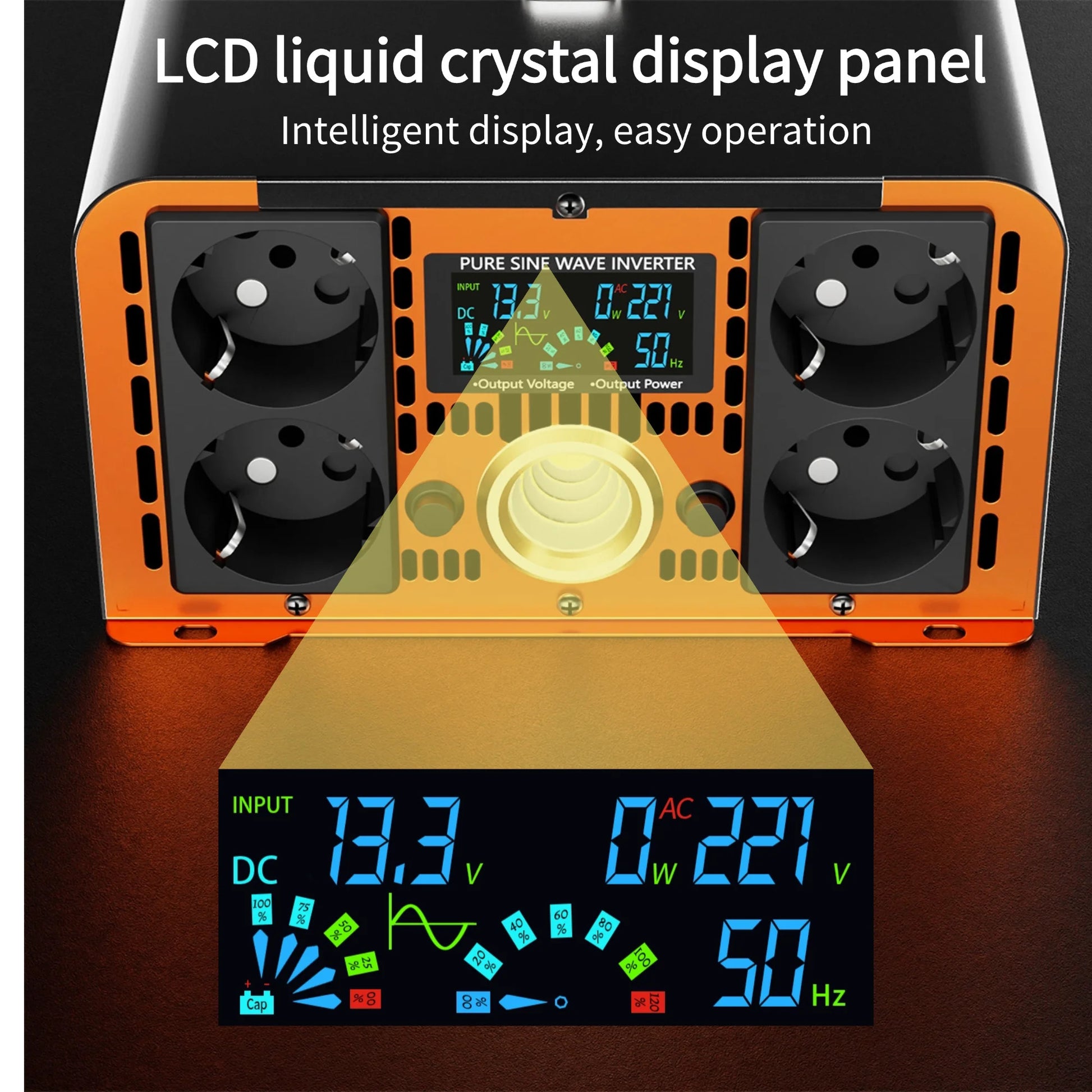 Wechselrichter 5000W auf 12000W Spannungswandler reine Sinuswelle 12V 24V 48V 60V 72V 96V auf 230V Wechselrichter mit LCD-Spannungsanzeige