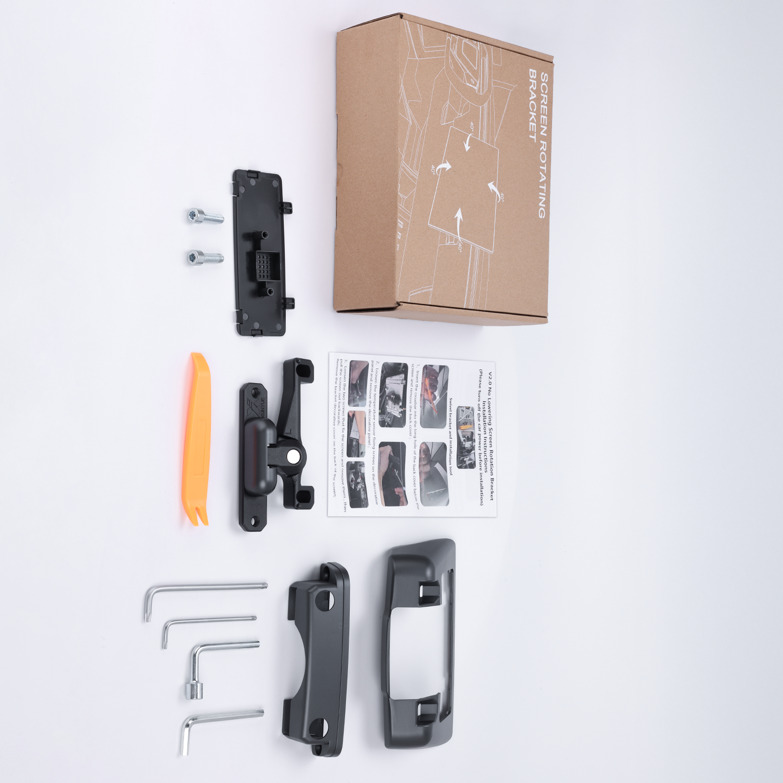 Tesla Bildschirm-Halterung 2.0 für Model 3/Y – 4-Wege Drehbar (40°), Aluminium CNC,Bildschirmhöhe bleibt unverändert , Kein Wackeln, Anti-Blendung