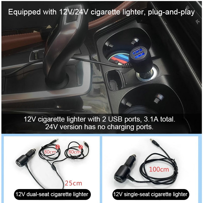 NOEIFEVO Auto Kühlsitzbezug, Sommer Kühlsitzkissen mit 20 Lüftern, Massage, Belüftung, Auto Sitzbezug mit Lüftern, 12V/24V Auto Frontsitze Kühlbezug (Schwarz, 1 Stück)