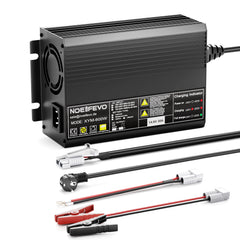 Noeifevo 12V 12.8V 30A Lithium LiFePO4 Akku Ladegerät, Ladespannung 14,6V, 0V BMS-Aktivierung, automatische Abschaltung, Aluminiumgehäuse