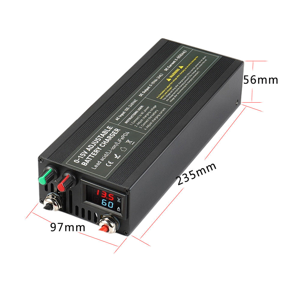 NOEIFEVO Einstellbarer Spannungs und Strombereich 0-15V 1-40A/60A /85A Batterieladegerät , Kompatibel mit 3.7V 6V 12V Lithium, LiFePO4 und Blei-Säure-Batterien