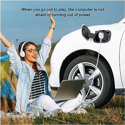 Noeifevo Elektrofahrzeug-Entladeadapter 16A Typ 2 Buchse auf Schukosteckdose，Fahrzeug zu Last (V2L) Adapter für MG BYD KIA Hyundai Xpeng Hongqi Smart