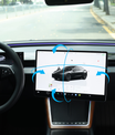 Tesla Bildschirm-Halterung 2.0 für Model 3/Y – 4-Wege Drehbar (40°), Aluminium CNC,Bildschirmhöhe bleibt unverändert , Kein Wackeln, Anti-Blendung