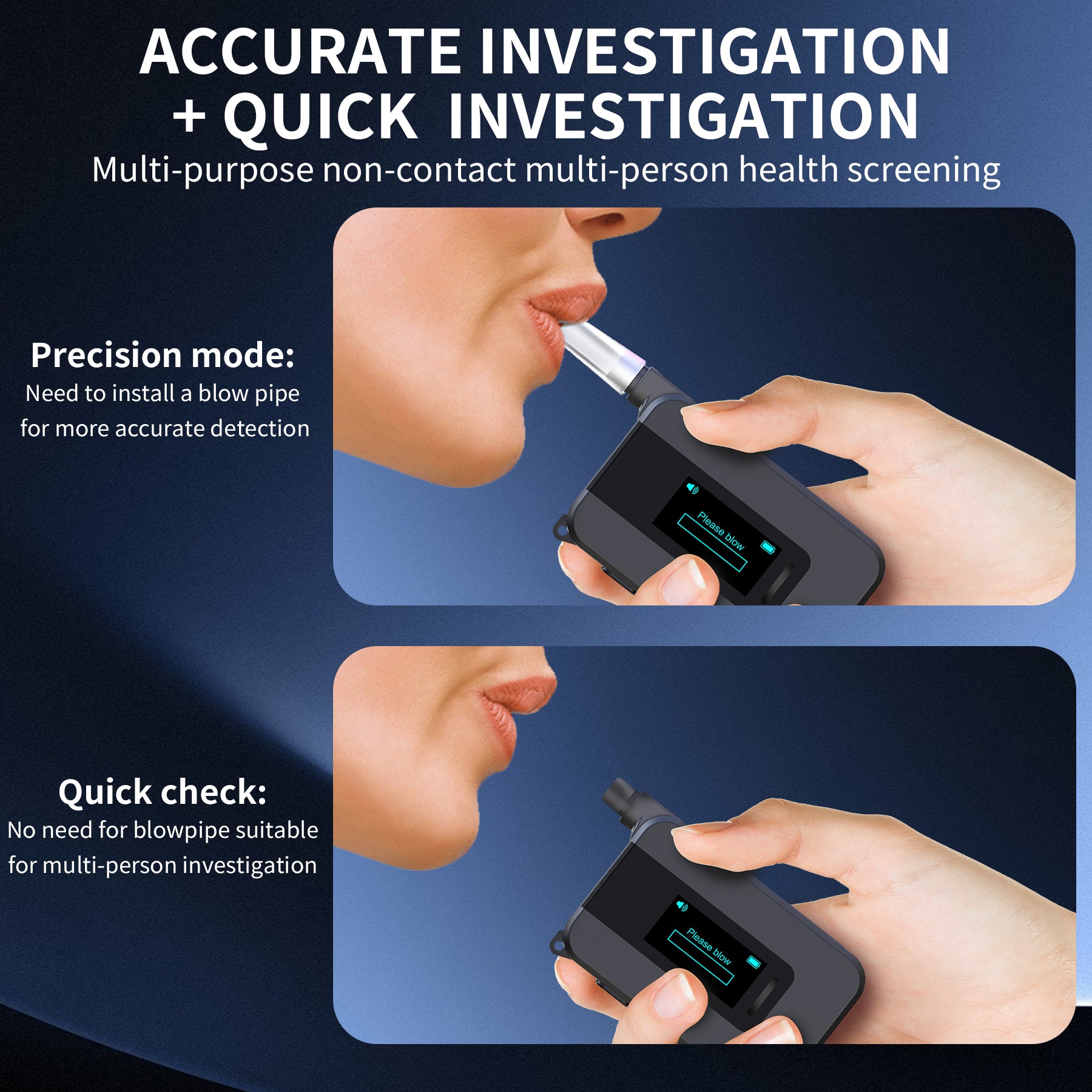 NOEIFEVO D1000 Alkoholtester mit hochpräzisem Brennstoffzellen-Sensor, Promilletester, klappbare Düse, LED-Anzeige, vielseitig verwendbarer Alkohol-Detektor