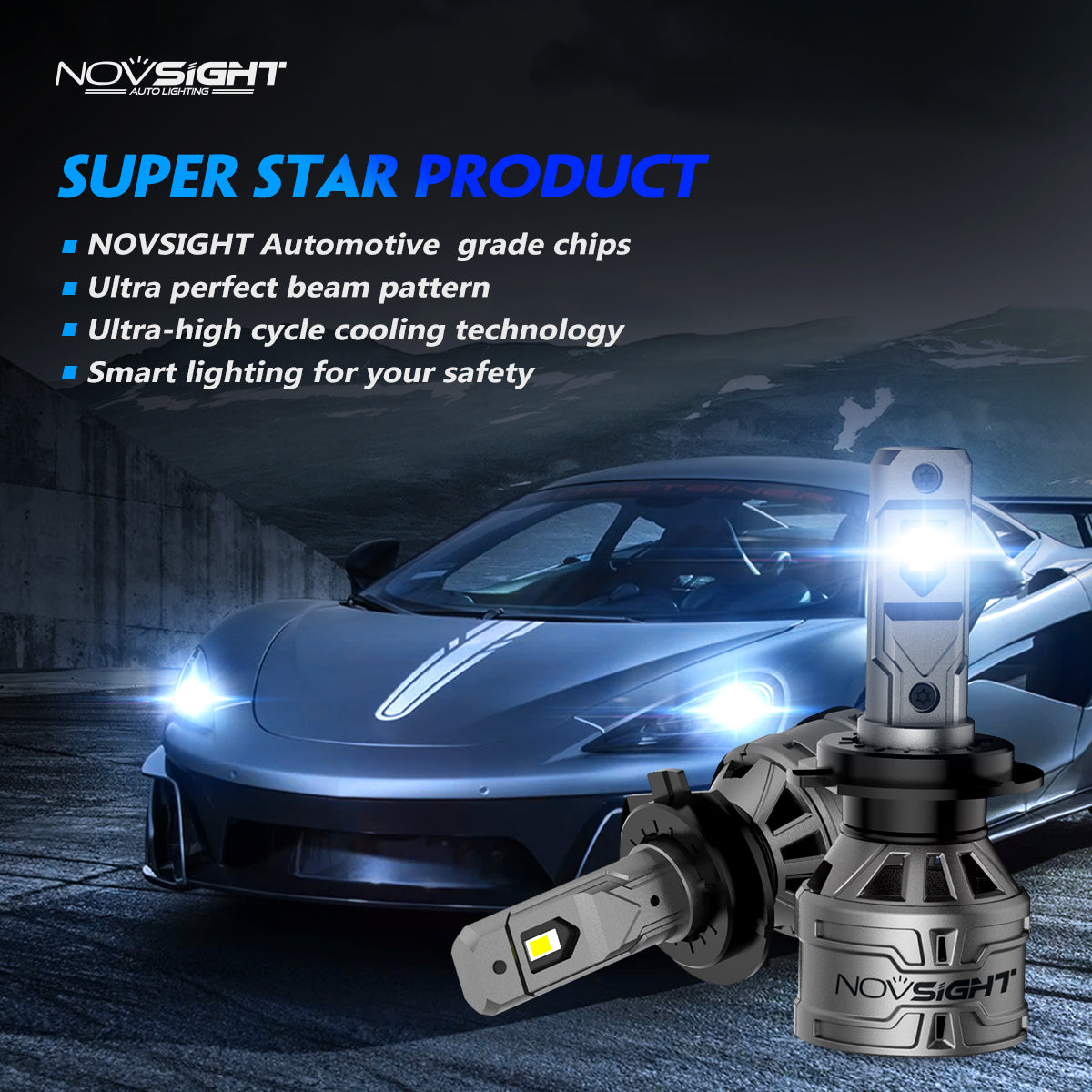 2 Stück 60W 13000 Lumen Auto Scheinwerferlampe,  H7 H11 9005 9006 H4 LED Lampe