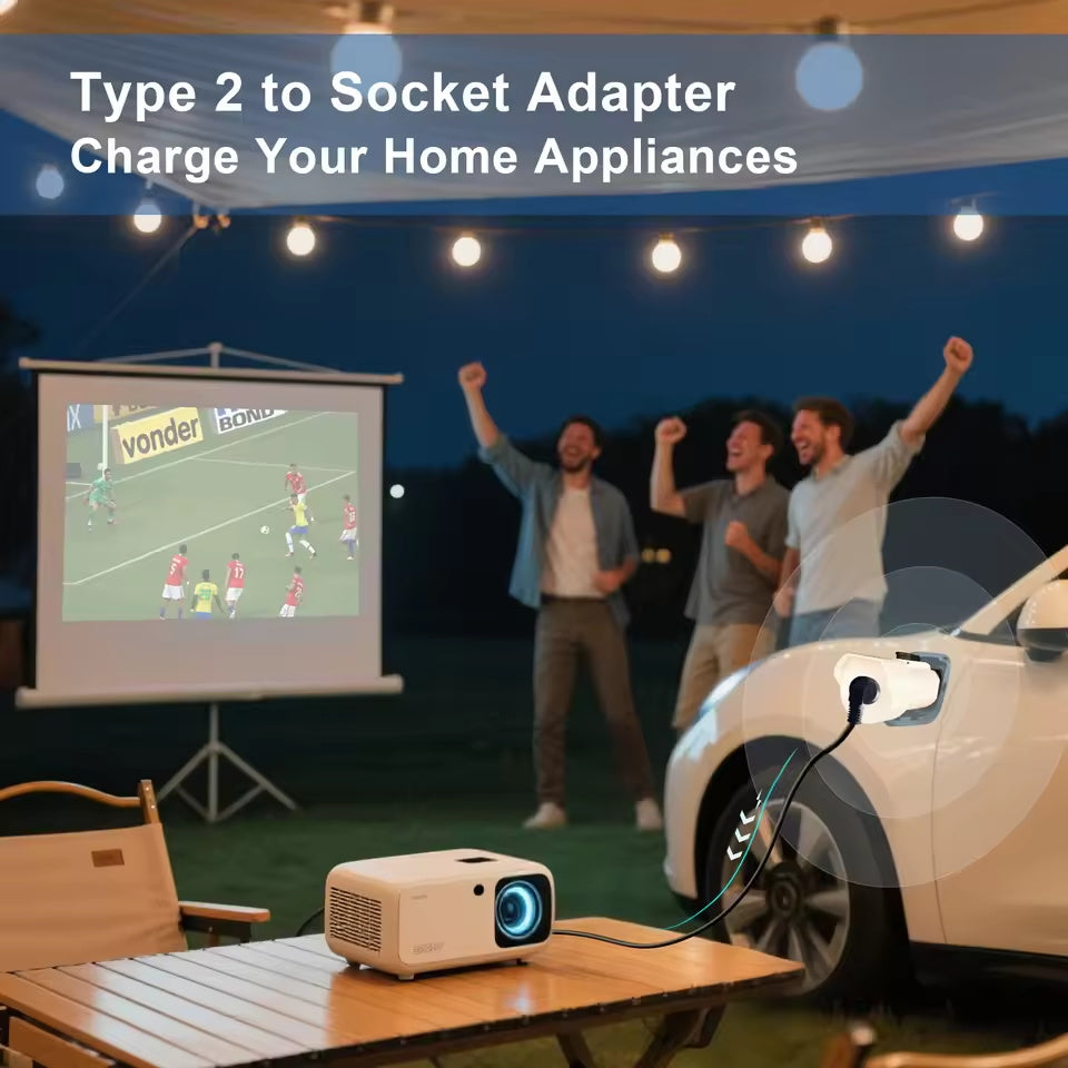 NOEIFEVO Typ 2 V2L-Entladeadapter,  Elektrofahrzeug-16-A-Entladeschukosteckdose für den Außenbereich, kompatibel mit ZEEKER/Geely EX5/Renault/Nammi/Xpeng