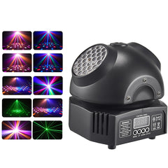 36W Mini Disco Light, RGBW LED Party Lighting, Dual Moving Head Beam Lights, DMX512 DJ Equipment Strobe Stage Effect for Nightclub, Bar, and Show