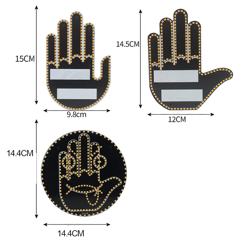 Gestenlicht für die Autofernbedienung, Plug-in-Gestenlicht, lustiges Ausdruckslicht für die Heckscheibe, Daumengestenlicht