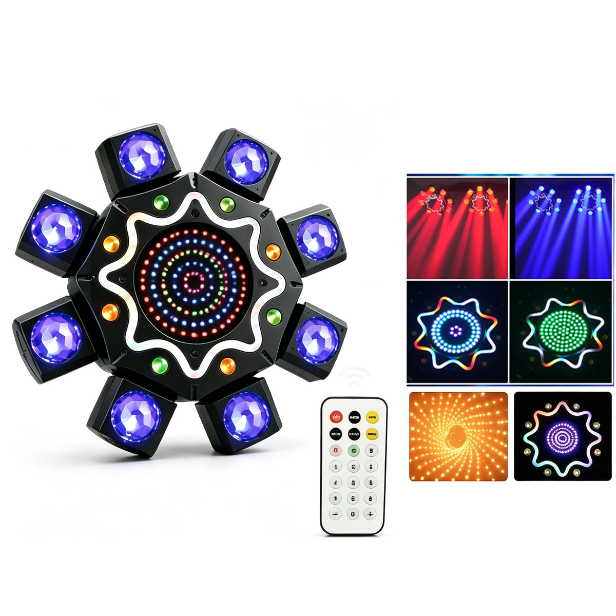 150W 8-ramenné RGB Laser Moving Head svetlo, DJ pódiové svetlo s diaľkovým ovládaním, DMX512 diskotékové svetlo na party, koncerty, bary a oslavy