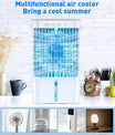Mobile Klimaanlage 4 in 1, energiesparender Mini-Luftkühler mit großem Wassertank (1200 ml), 3-stufiger Verdunstungskühlung, 7-Farben-LED, Timer und geringer Geräuschentwicklung für Homeoffice und Schlafzimmer