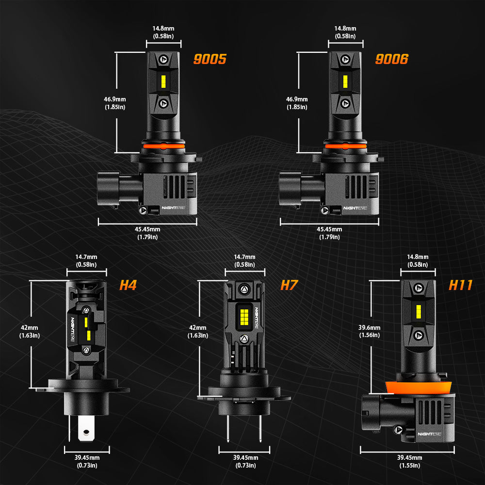 2 Stück 80W 22000LM Lumen Auto Scheinwerferlampe, H7 H11 9005 9006 H4 LED Lampe