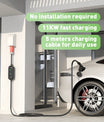 Typ 2 Mobile EV Ladekabel, 11KW 16A 3 Phase Elektrofahrzeuge Ladestation, Schnelleres Heim EV Ladegerät für Typ 2 Auto, Schuko Adapter für Reisen
