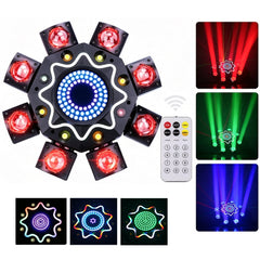 150W 8-ramenné RGB Laser Moving Head svetlo, DJ pódiové svetlo s diaľkovým ovládaním, DMX512 diskotékové svetlo na party, koncerty, bary a oslavy