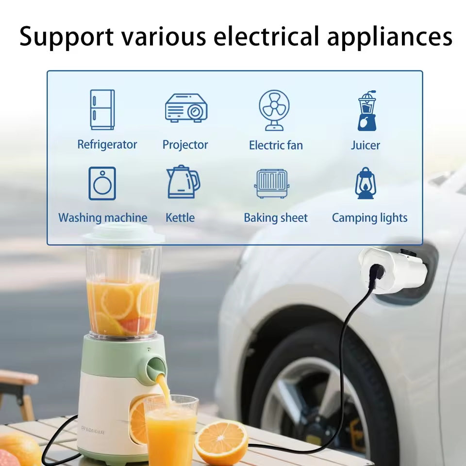 NOEIFEVO Typ 2 V2L-Entladeadapter,  Elektrofahrzeug-16-A-Entladeschukosteckdose für den Außenbereich, kompatibel mit ZEEKER/Geely EX5/Renault/Nammi/Xpeng