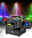 Luz de escenario 4 en 1 RGBW de 120W, efecto de iluminación Moving Head, luz láser, foco para fiesta con mando a distancia para discoteca, DJ, bar y cumpleaños