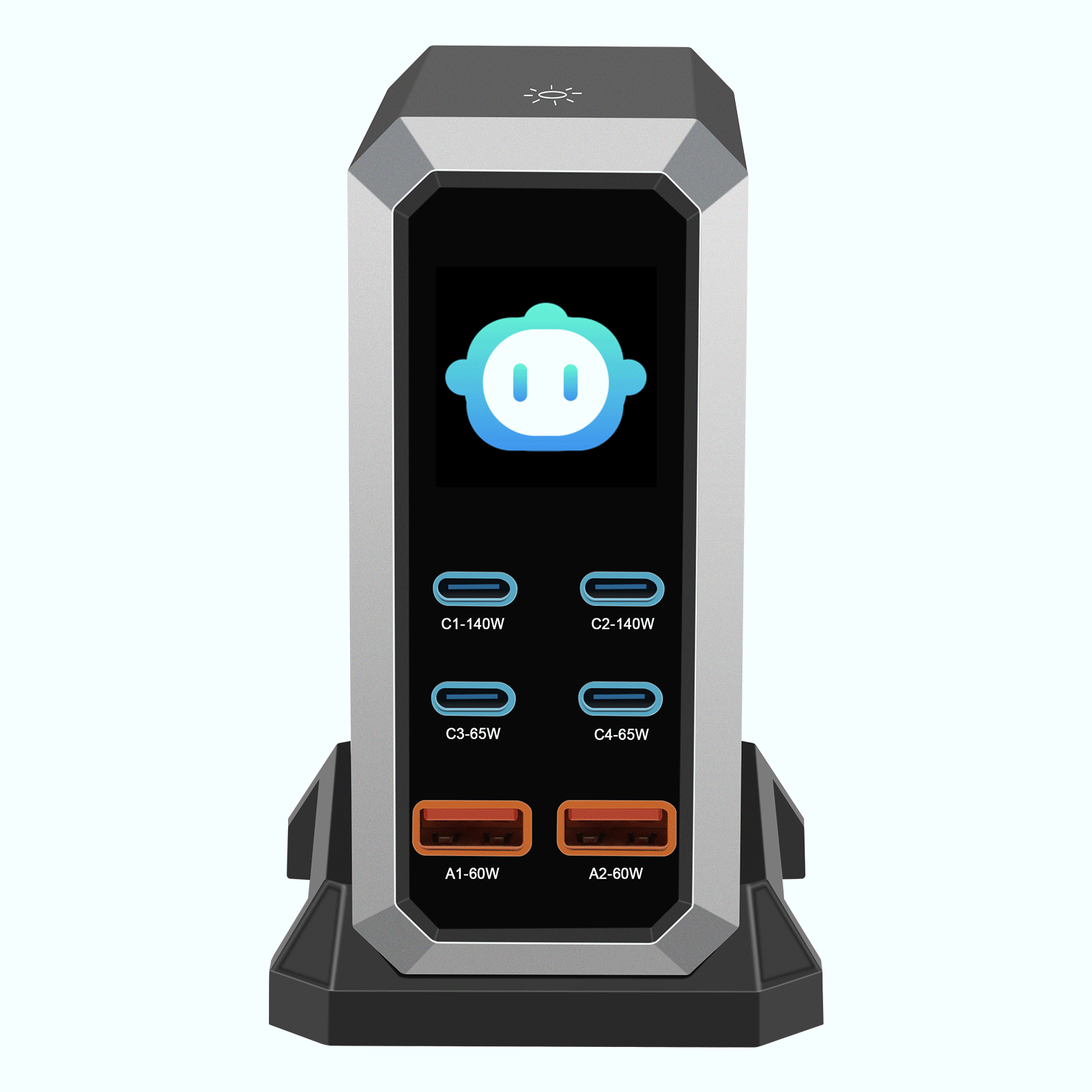 NOEIFEVO 240W USB-Ladestation mit 6 Anschlüssen, PD3.1 140W USB Typ-C & PPS/PD USB Typ-A Ladegerät – Desktop-Schnellladestation kompatibel mit MacBook, Laptops, Tablets, iPhone, Samsung Smartphones