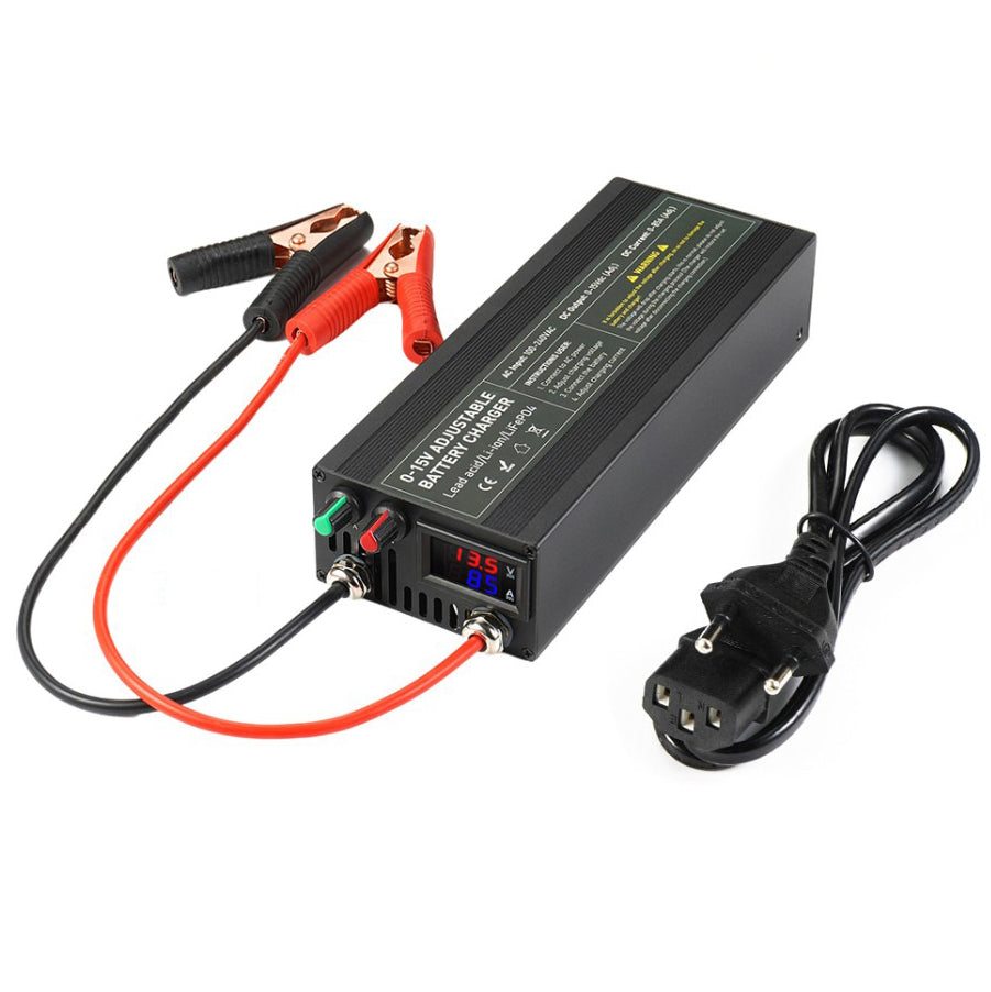 NOEIFEVO Einstellbarer Spannungs und Strombereich 0-15V 1-40A/60A /85A Batterieladegerät , Kompatibel mit 3.7V 6V 12V Lithium, LiFePO4 und Blei-Säure-Batterien