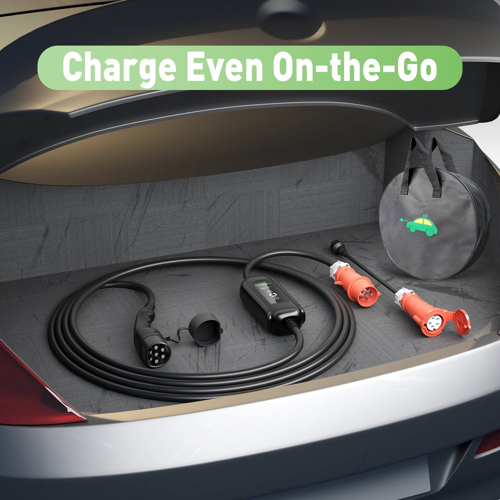 Typ 2 Mobile EV Ladekabel, 11KW 16A 3 Phase Elektrofahrzeuge Ladestation, Schnelleres Heim EV Ladegerät für Typ 2 Auto, Schuko Adapter für Reisen