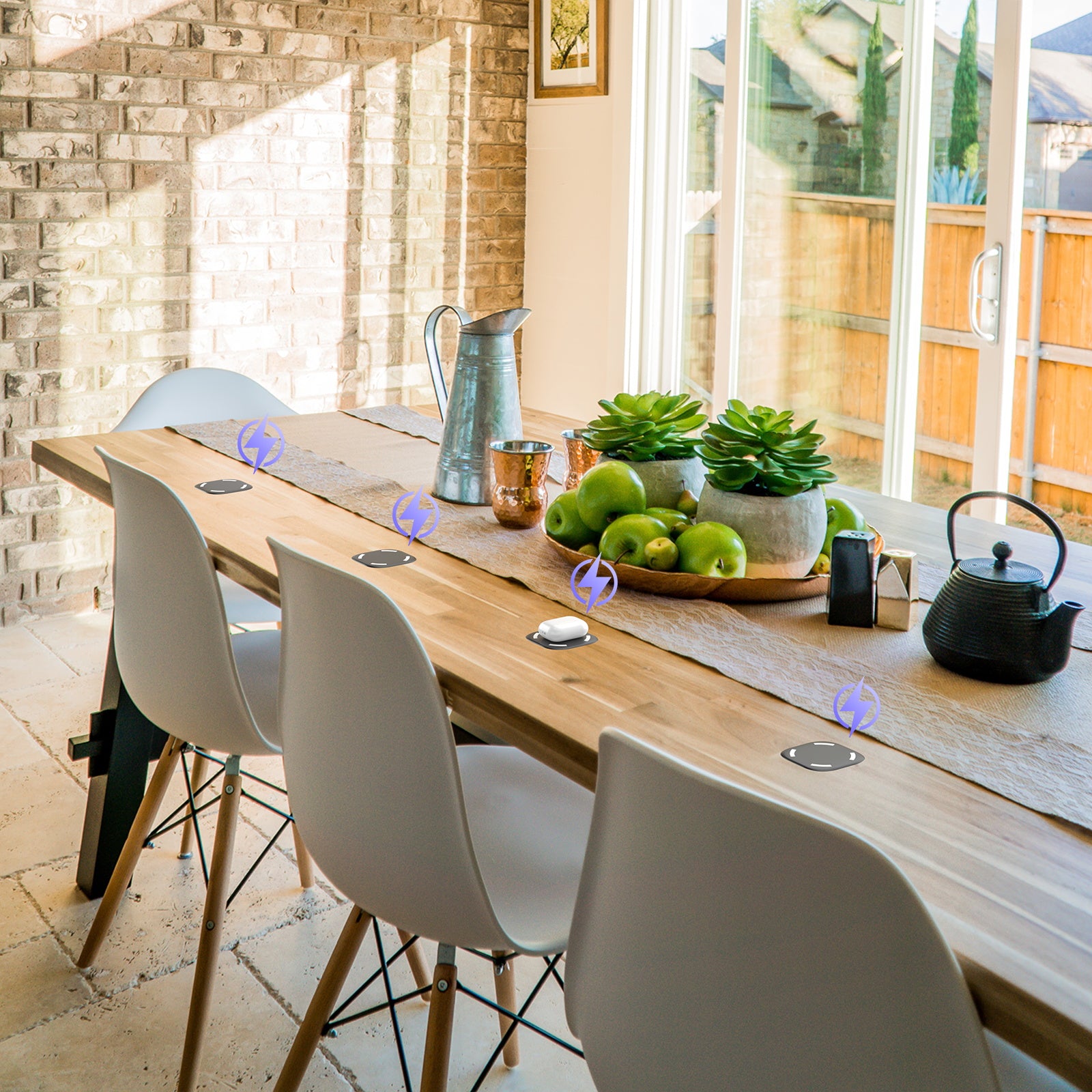 NOEIFEVO Magnetisches unsichtbares Wireless Telefon Ladegerät, 30 mm Untertisch-Ladeunterlage, Möbel Tisch Nachttisch Desktop-Ladestation für iPhone 15/14/13/12/11/Samsung/LG/Google