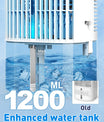 Mobile Klimaanlage 4 in 1, energiesparender Mini-Luftkühler mit großem Wassertank (1200 ml), 3-stufiger Verdunstungskühlung, 7-Farben-LED, Timer und geringer Geräuschentwicklung für Homeoffice und Schlafzimmer