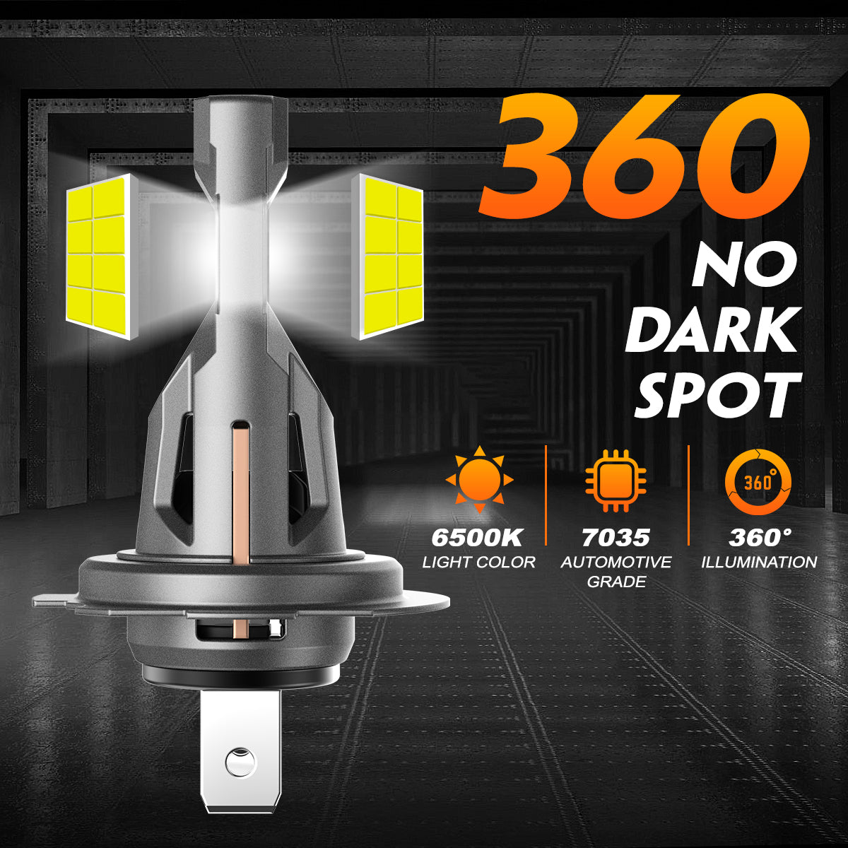 2 Stück 60W 12000 Lumen Auto Scheinwerferlampe, H7 LED Lampe