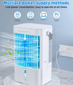Mobile Klimaanlage 4 in 1, energiesparender Mini-Luftkühler mit großem Wassertank (1200 ml), 3-stufiger Verdunstungskühlung, 7-Farben-LED, Timer und geringer Geräuschentwicklung für Homeoffice und Schlafzimmer