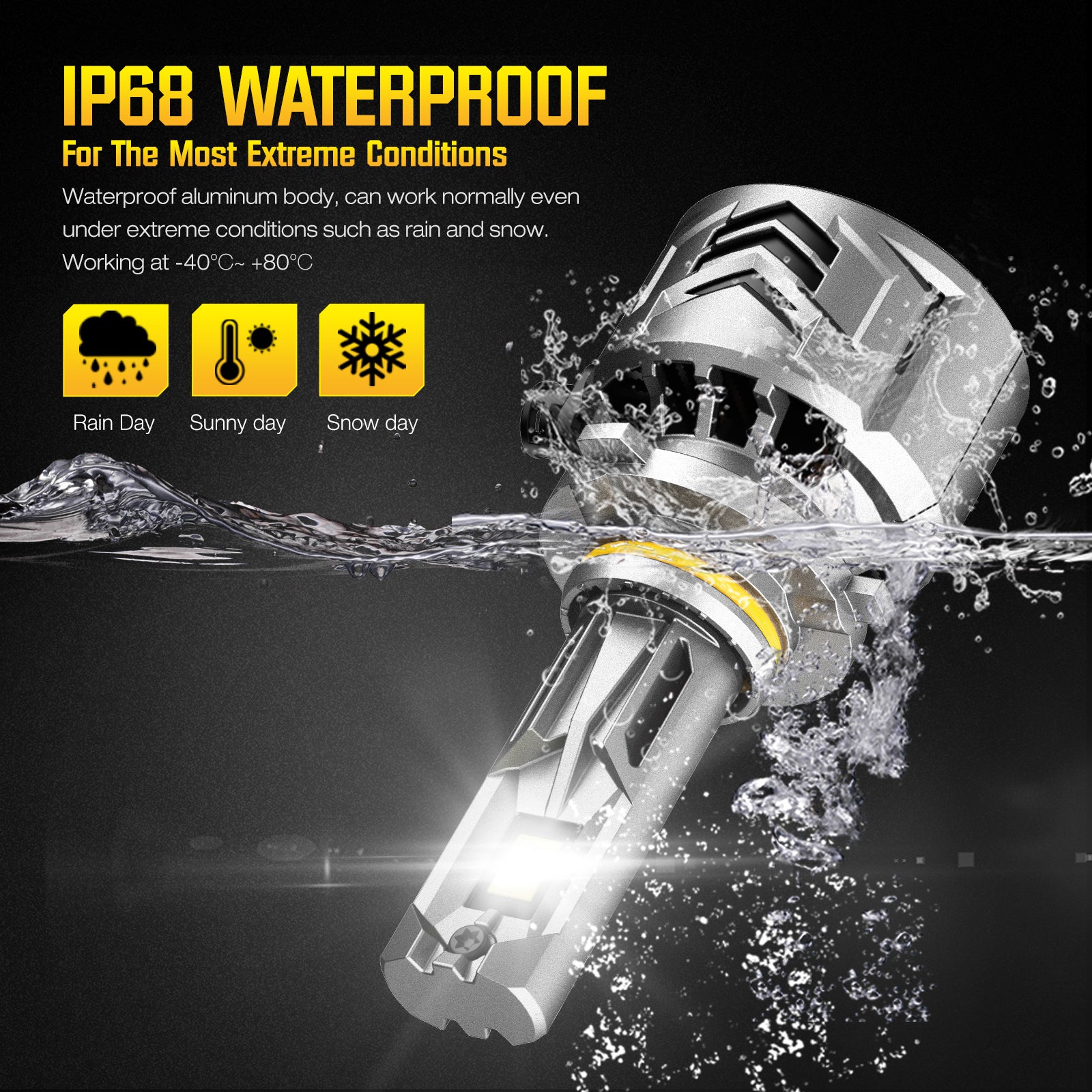 NOEIFEVO 9005 9006 Auto Scheinwerferlampe, 60.000 Lumen, 240W, 6500K Weiß, IP68 Wasserdicht, 100.000 Stunden Lebensdauer, Abblend- und Fernlicht