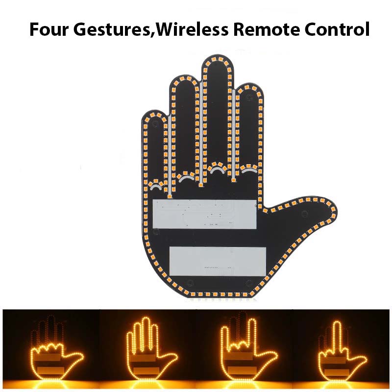 Gestenlicht für die Autofernbedienung, Plug-in-Gestenlicht, lustiges Ausdruckslicht für die Heckscheibe, Daumengestenlicht