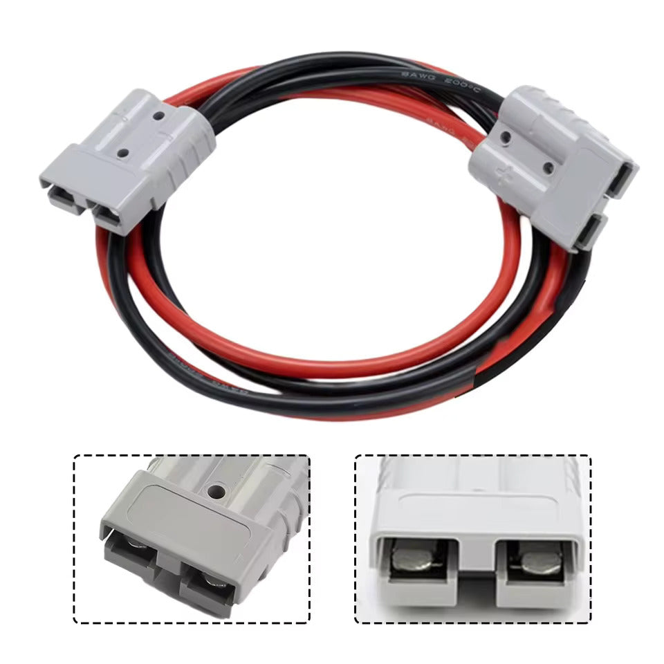 Anderson 50A 1 auf 2 Splitter Y-Typ Adapter, Anderson Stecker Kupferstecker, 8AWG Spezifikation 30cm Kabel, Maximalstrom 50 Ampere, Geeignet für Gabelstapler, Stapler und andere Fahrzeuge