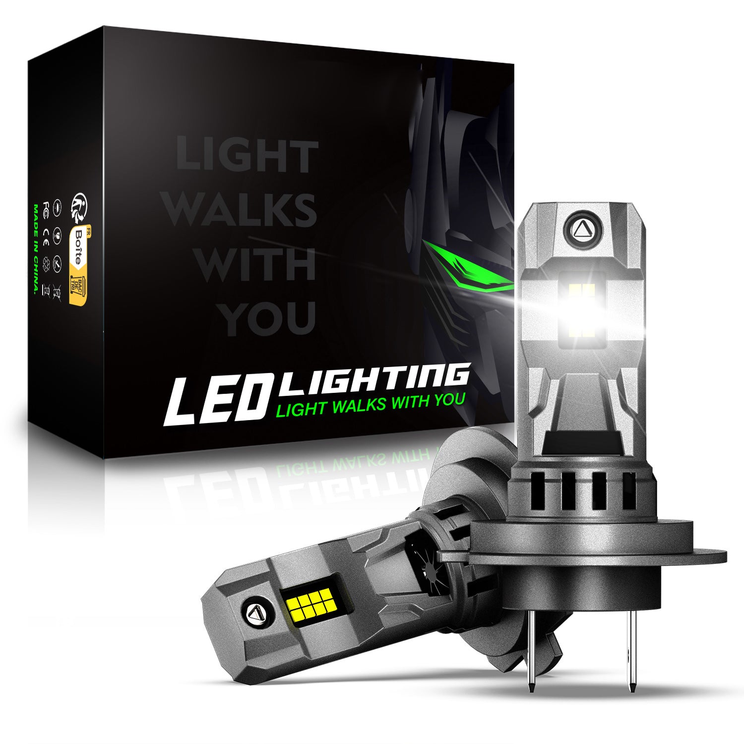 2 Stück 72W 16000LM Lumen Auto Scheinwerferlampe,  H7 H11 9006 9005  LED Lampe