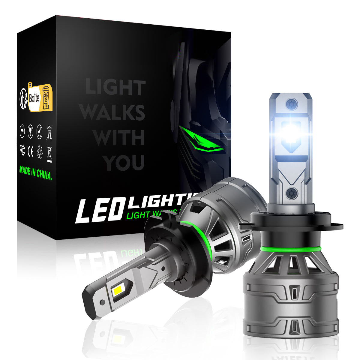 2 Stück 60W 13000 Lumen Auto Scheinwerferlampe, H7 H11 9006 9005 H4  LED Lampe