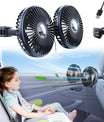 Auto Ventilator für Rücksitz, 360° drehbarer Autositzventilator, 3 Geschwindigkeiten separat steuerbarer Fahrzeuglüfter, USB-Autolüfter für alle Fahrzeuge, SUV und LKW