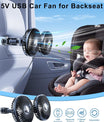 Auto Ventilator für Rücksitz, 360° drehbarer Autositzventilator, 3 Geschwindigkeiten separat steuerbarer Fahrzeuglüfter, USB-Autolüfter für alle Fahrzeuge, SUV und LKW