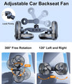 Auto Ventilator für Rücksitz, 360° drehbarer Autositzventilator, 3 Geschwindigkeiten separat steuerbarer Fahrzeuglüfter, USB-Autolüfter für alle Fahrzeuge, SUV und LKW