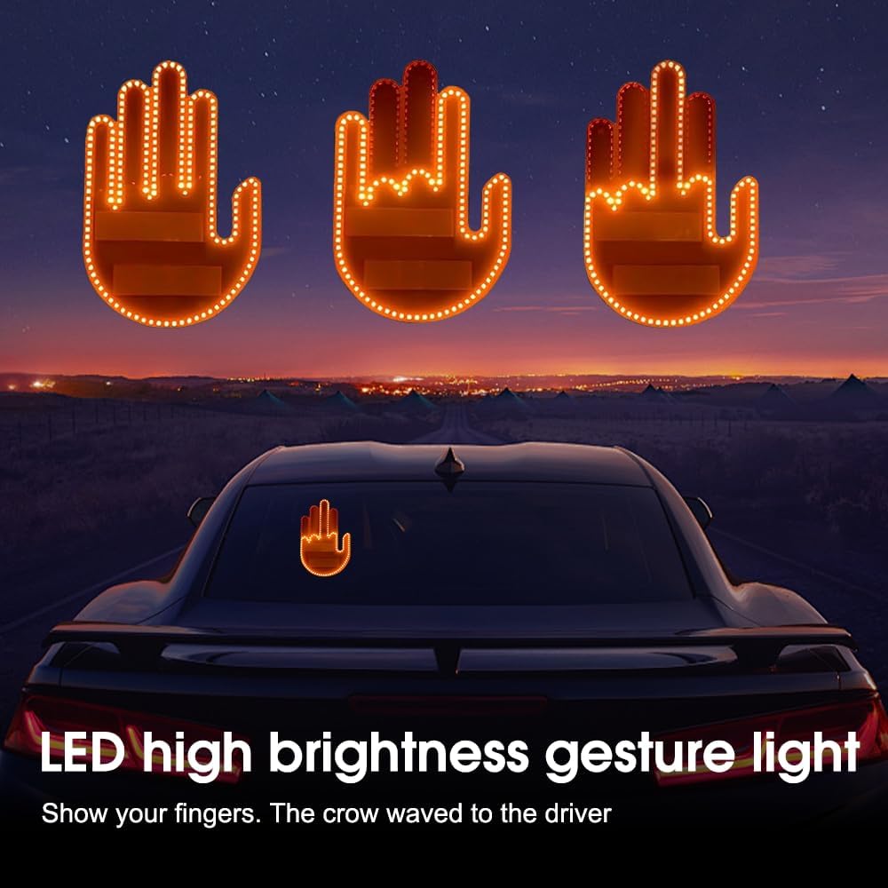 Gestenlicht für die Autofernbedienung, Plug-in-Gestenlicht, lustiges Ausdruckslicht für die Heckscheibe, Daumengestenlicht