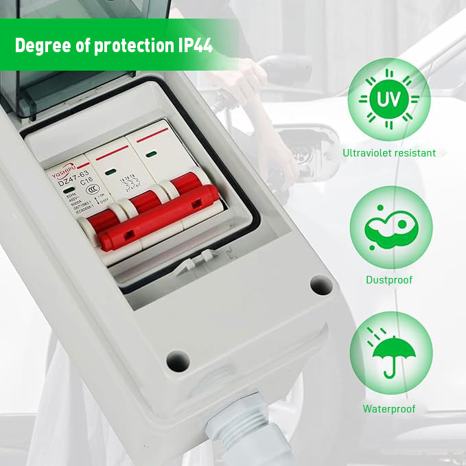 NOEIFEVO CEE-Adapter 32A-Stecker auf 16A-Kupplung mit Schutzschalter, 3-Phasen, 400V 5-polig, 32A auf 16A Stromadapter mit Schutz für EV-Ladegeräte, Industrie-Stromadapter