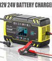 12V 8A 24V 4A Autobatterieladegerät, Impulsreparaturladegerät für alle 12V 24V Blei-Säure-AGM-GEL- und Deep-Cycle-Batterien