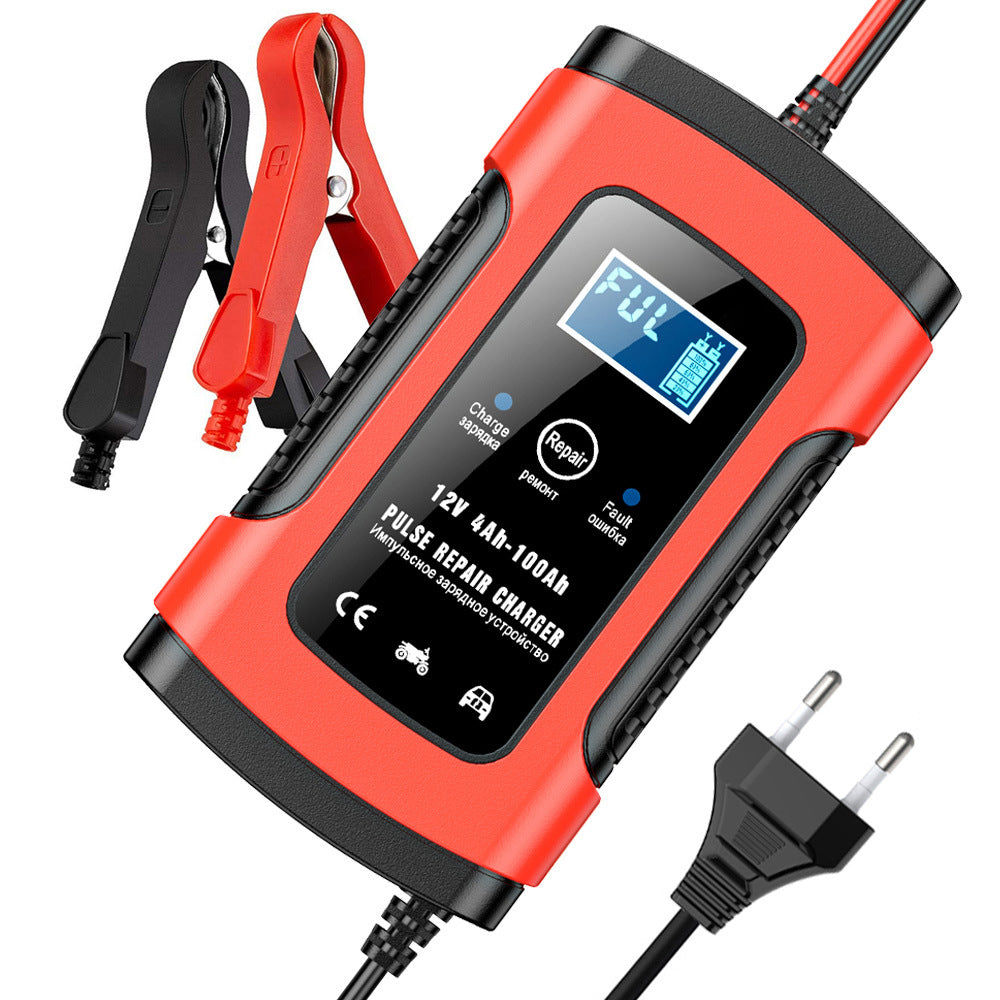 12V 6A Auto-Motorrad-Batterie-Ladegerät, Intelligentes Multifunktions-Reparatur-Batterie-Ladegerät mit Temperatur-Erkennung für Blei-Säure-AGM-Gel-Tiefzyklus-Batterien