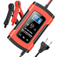 12V 6A Auto-Motorrad-Batterie-Ladegerät, Intelligentes Multifunktions-Reparatur-Batterie-Ladegerät mit Temperatur-Erkennung für Blei-Säure-AGM-Gel-Tiefzyklus-Batterien