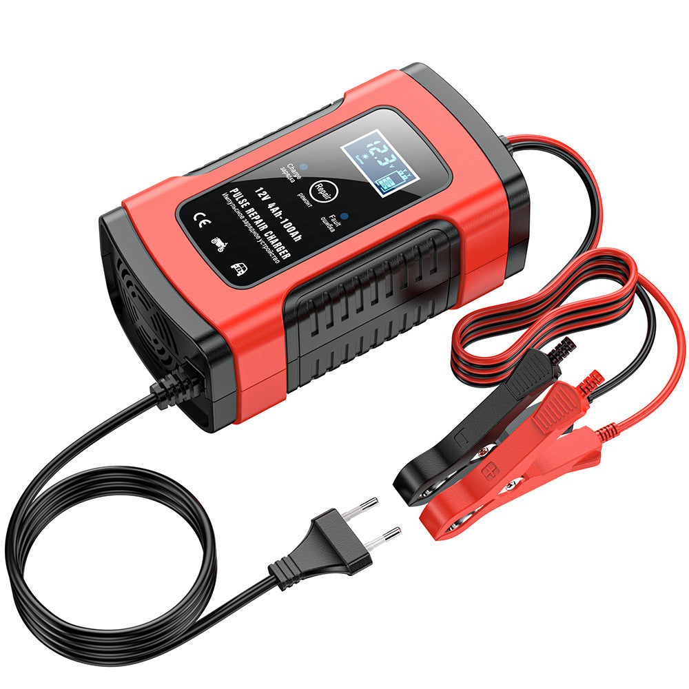 12V 6A Auto-Motorrad-Batterie-Ladegerät, Intelligentes Multifunktions-Reparatur-Batterie-Ladegerät mit Temperatur-Erkennung für Blei-Säure-AGM-Gel-Tiefzyklus-Batterien