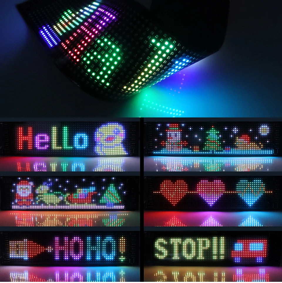 NOEIFEVO Licht für Autos LED-Augen für LKWs, LED-Anzeige Programmierbare LED-Laufschrift Leuchtschild für Auto, LKW, Text, Graffiti, Einzigartiges Fahrzeugemblem-Licht