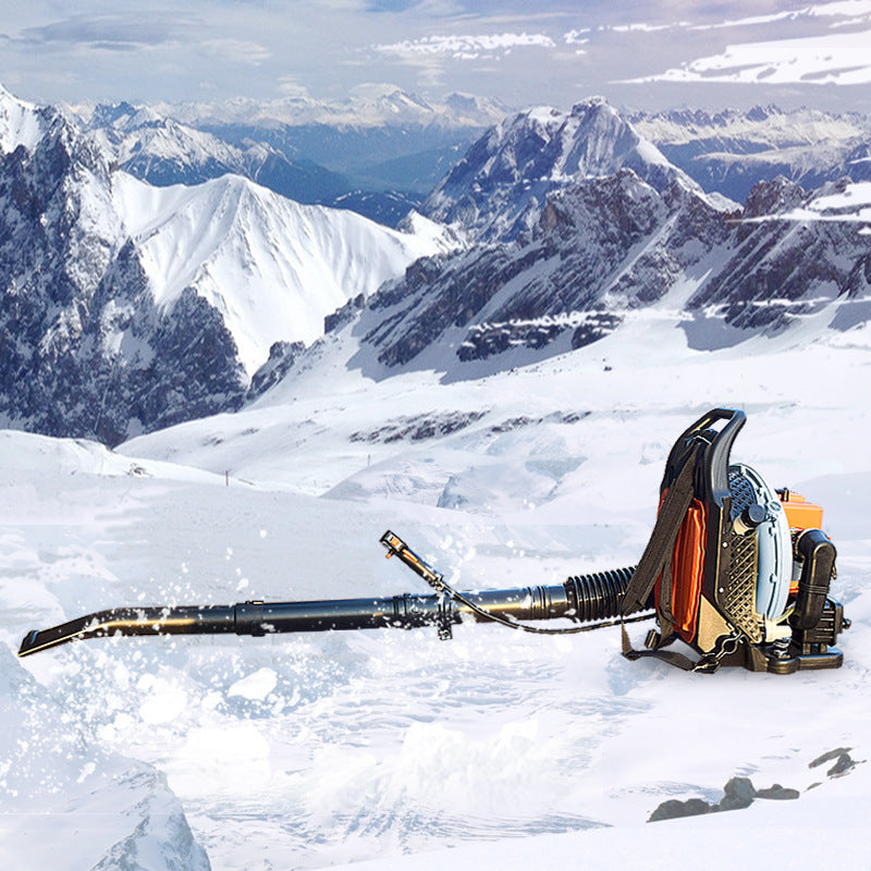 Rucksack Benzin-Laubbläser, 65CC Motor, 2,7KW Leistung, 1,8L Tank, Luftgekühlt für Schnee-, Laub- und Staubentfernung