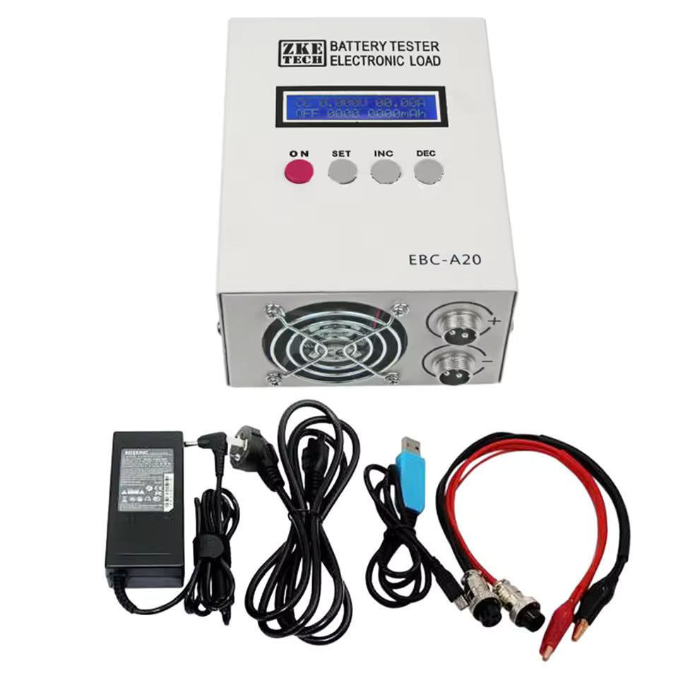 EBC-A20 Batterietester, 30 V, 20 A, 85 W, Li-Ionen-Batteriekapazitätstester, 5 A Ladung, 20 A Entladung, unterstützt PC-Softwaresteuerung