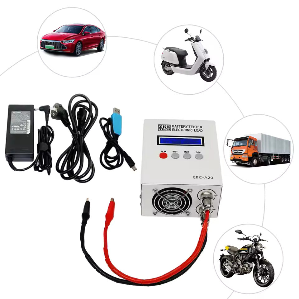 EBC-A20 Batterietester, 30 V, 20 A, 85 W, Li-Ionen-Batteriekapazitätstester, 5 A Ladung, 20 A Entladung, unterstützt PC-Softwaresteuerung