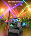 Luz de escenario 4 en 1 RGBW de 120W, efecto de iluminación Moving Head, luz láser, foco para fiesta con mando a distancia para discoteca, DJ, bar y cumpleaños